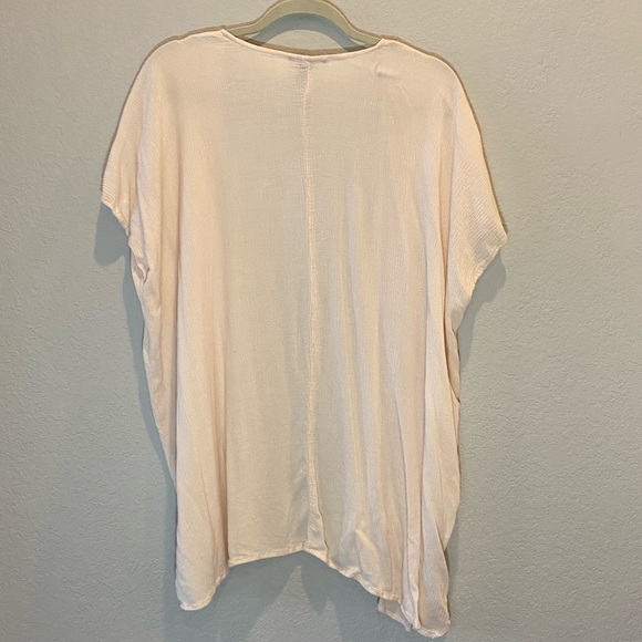 Forever 21 Boho Kimono Women’s Pink Short Sleeve Open Front Cover-Up - Picture 2 of 3